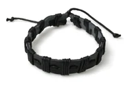 Bransoletki - Czarna Bransoletka Military Styl Wojskowy - miniaturka - grafika 1