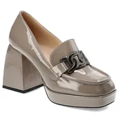 Półbuty damskie - Szare Półbuty S.Barski Damskie Eleganckie Obuwie - miniaturka - grafika 1