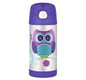 Termosy - Thermos Termos dziecięcy ze słomką 355 ml sowa 120019 - miniaturka - grafika 1