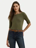 Bluzki damskie - LAUREN RALPH LAUREN Bluzka 200654963189 Zielony Slim Fit - miniaturka - grafika 1