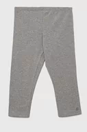 Spodnie i spodenki dla dziewczynek - United Colors of Benetton legginsy dziecięce kolor szary gładkie - miniaturka - grafika 1