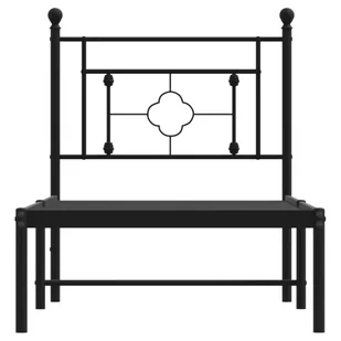 Metalowa rama łóżka z wezgłowiem, czarna, 75x190 cm Lumarko! - Łóżka - miniaturka - grafika 6