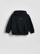 Bluzy i sweterki niemowlęce - Reserved - Bawełniana bluza z kapturem - czarny - miniaturka - grafika 1