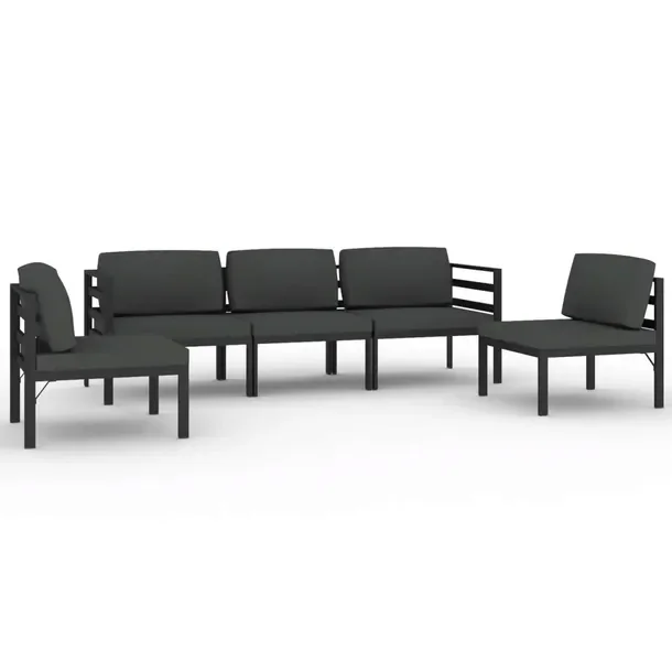 Modułowy zestaw wypoczynkowy do ogrodu antracytowy, aluminium 70 x 70 x 64