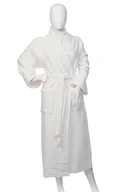 Apaszki i szaliki męskie - Superior 100% bawełniany szlafrok z podszewką z frotte i kołnierzem szalikowym, ponadwymiarowy unisex szlafroki kąpielowe hotelowe i spa dla kobiet i mężczyzn - duży, kremowy - miniaturka - grafika 1
