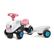 Jeździki dla dzieci - FALK Traktorek Rainbow Biały z Przyczepką od 1 roku - miniaturka - grafika 1