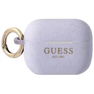 Akcesoria do słuchawek - Guess Guess GUAPSGGEU AirPods Pro cover purpurowy/purple Silicone Glitter GUE1114PRP - miniaturka - grafika 1