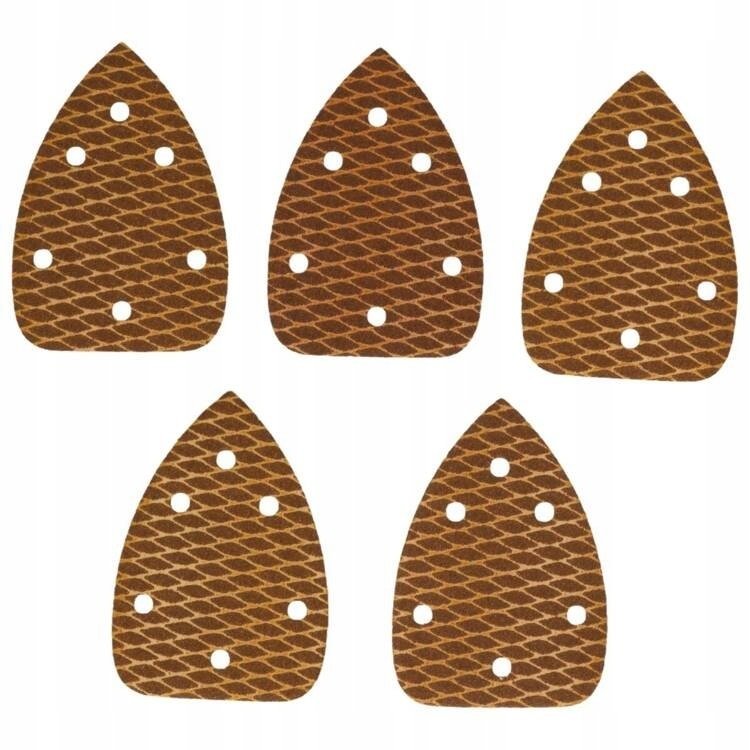Dedra Papier ścierny delta Anti-clogg #80 140x140x80mm, rzep,5szt
