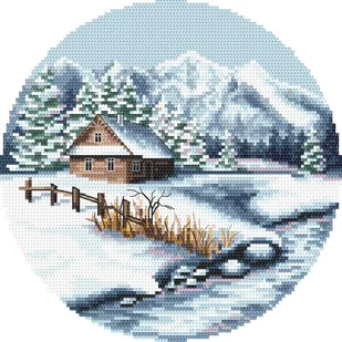Haft krzyżykowy - Zestaw do haftu - Zimowy pejzaż - Pasmanteria - miniaturka - grafika 1