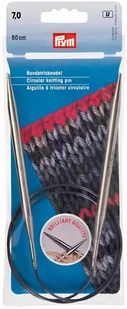 PRYM PRYM Circular Knitting Needles Brass 80cm / 7mm Silver - Pasmanteria - miniaturka - grafika 1