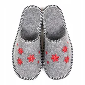 Kapcie damskie - NOWO, Pełne filcowe kapcie, pantofle w kwiatki, rozmiar 39 - miniaturka - grafika 1