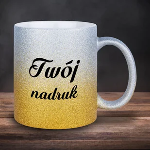 Złoto-srebrny kubek GLITTER z Twoim nadrukiem - Kubki - miniaturka - grafika 1