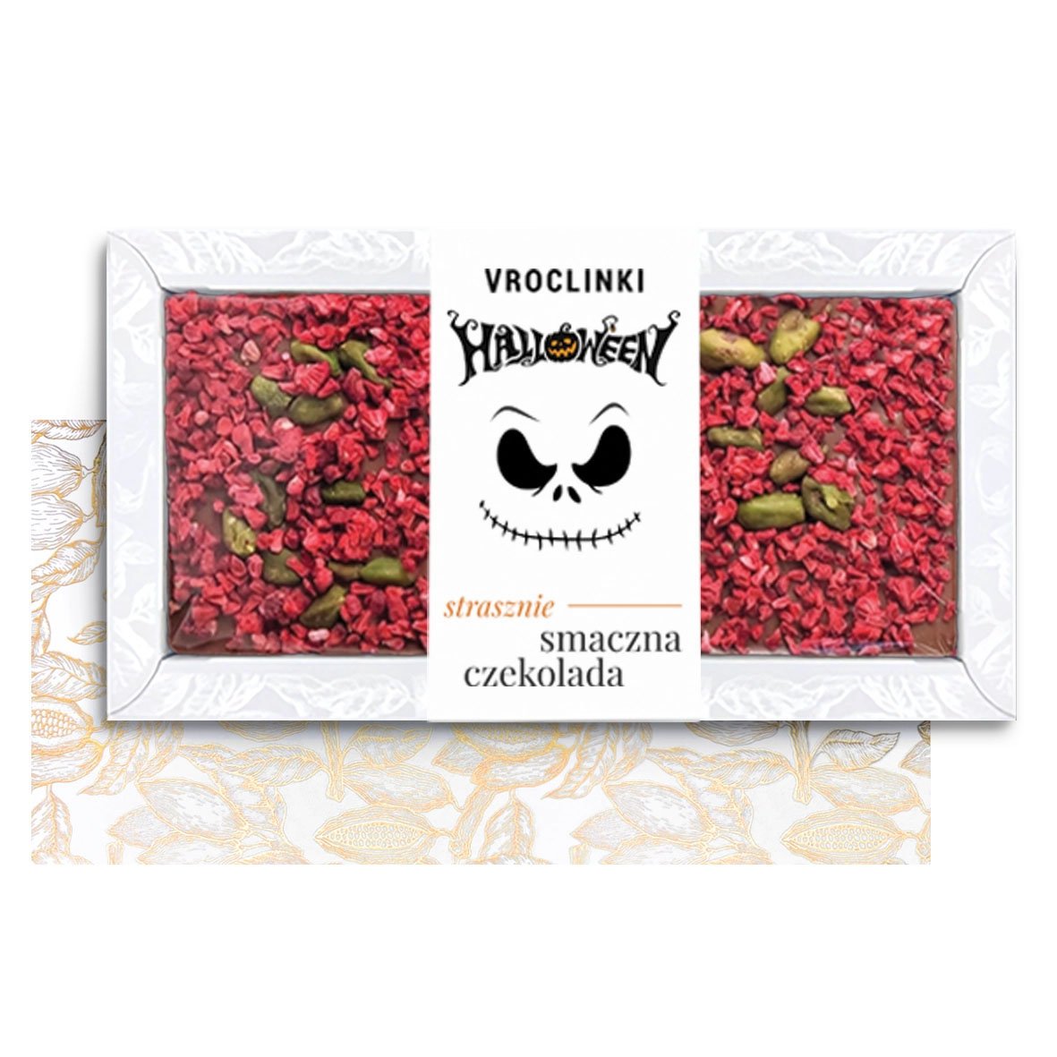 Czekolada Mleczna z Malinami i Pistacjami na Halloween (80g)