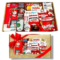 Zestawy upominkowe - Zestaw prezentowy świąteczny Prezent z Nutellą Kinder na Mikołaja Święta pod Choinkę Pluszak Słodycze - miniaturka - grafika 1