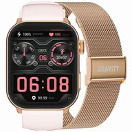 Smartwatch - Gravity GT28-6 Pasek + Bransoleta Różowe złoto Różowy - miniaturka - grafika 1