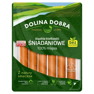 Dolina Dobra Śląskie kiełbaski śniadaniowe 100 % mięsa 200 g - Kiełbasa i wędliny - miniaturka - grafika 1
