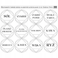 Pojemniki kuchenne - Naklejki etykiety na pojemnik plastikowy kuchenny PET 12 szt ( P11 - P16 ) - miniaturka - grafika 1