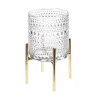 Ozdoby bożonarodzeniowe - Świecznik szklany Naos, 8,8 x 18 x 8,8  cm - miniaturka - grafika 1