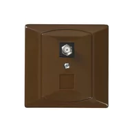 Gniazdka elektryczne - Ospel Gniazdo antenowe TYP F AKCENT brąz - miniaturka - grafika 1