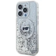 Etui i futerały do telefonów - Karl Lagerfeld KLHMP15LLGKISGH iPhone 15 Pro 6.1" hardcase transparent Liquid Glitter Karl Head Magsafe - miniaturka - grafika 1
