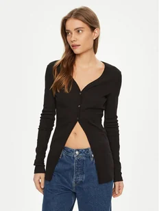 Calvin Klein Jeans Kardigan J20J224761 Czarny Slim Fit - Swetry damskie - miniaturka - grafika 1