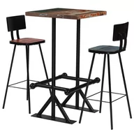 Stoły z krzesłami - vidaXL 3-częściowy zestaw mebli barowych, drewno z odzysku, kolorowy - miniaturka - grafika 1