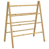 Ręczniki - vidaXL Podwójna drabinka na ręczniki z 4 szczeblami 90x50x100 cm bambusowa - miniaturka - grafika 1