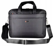Teczki i aktówki - CZARNA Torba na ramię LAPTOPA 15,6 Komputer TECZKA do Pracy Aktówka NESESER - miniaturka - grafika 1