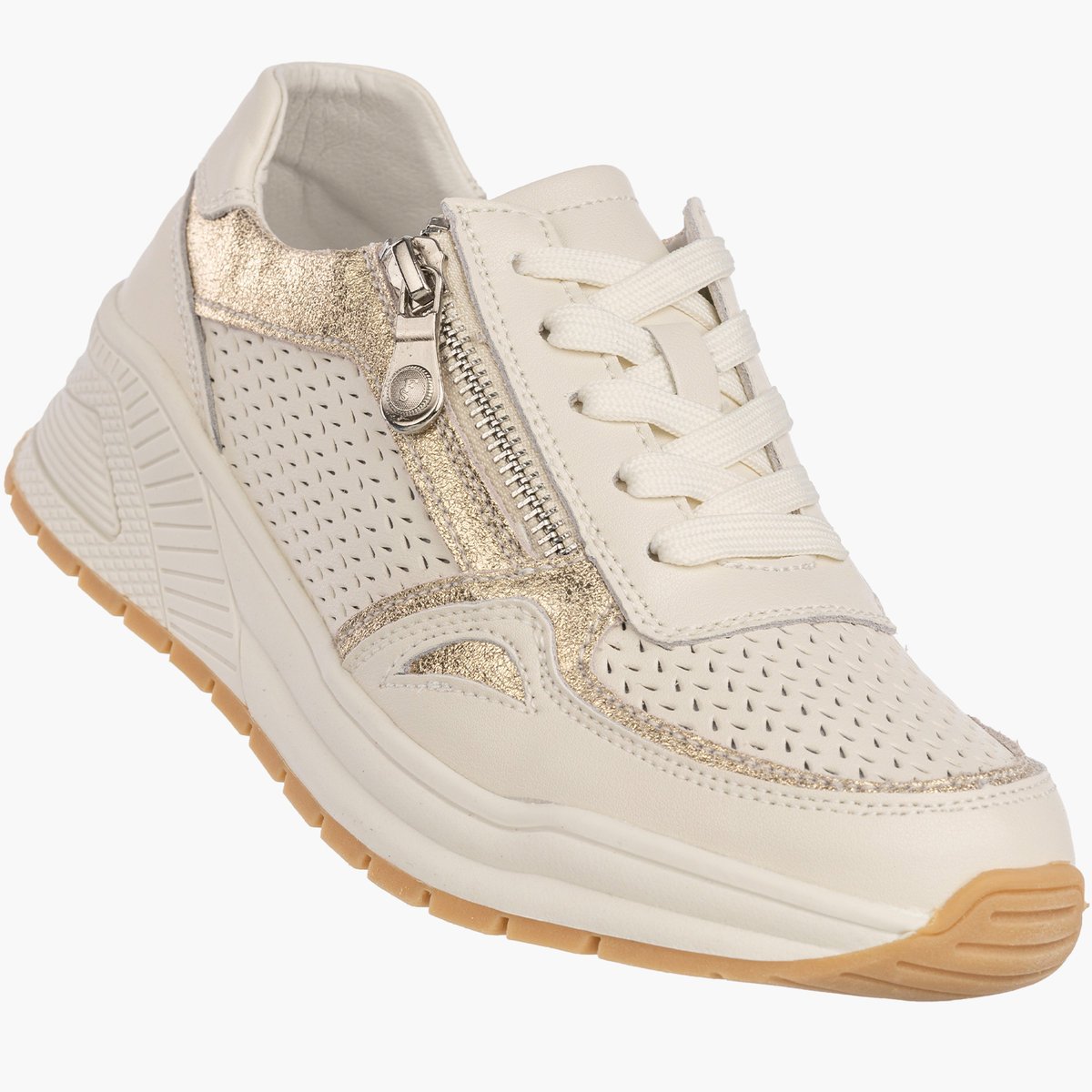 Sneakersy Damskie Skórzane Buty Sportowe Półbuty Casual Beżowe Goodin Beżowy 40