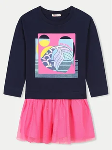 Billieblush Sukienka dzianinowa U20508 Granatowy Regular Fit - Sukienki i spódniczki dla dziewczynek - miniaturka - grafika 1