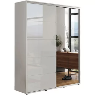 Szafa Przesuwna 150 z Lustrem A11 Skąpski Meble Biały Mat, Sonoma, 215 Cm, Czarny - Szafy - miniaturka - grafika 1