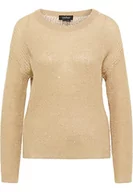 Swetry damskie - usha BLACK LABEL sweter damski z okrągłym dekoltem 15320181, beżowy, M-L - miniaturka - grafika 1