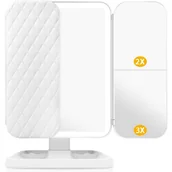Lusterka do makijażu - Lustro do makijażu, 1x/2x/3x potrójne lustro toaletkowe z 52 diodami LED, lustro toaletkowe LED, regulowane - miniaturka - grafika 1