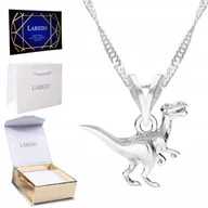 Łańcuszki - Naszyjnik srebrny łańcuszek z Dinozaurem Dinozaur T-rex SREBRO 925 - miniaturka - grafika 1