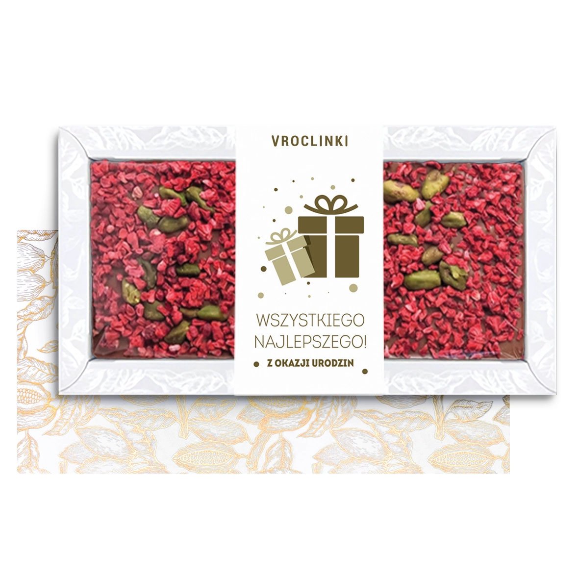 Czekolada Mleczna z Malinami i Pistacjami na Urodziny(80g)