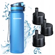 Shakery i bidony sportowe - Butelka Filtrująca Filtr Bidon AQUAPHOR CITY 800 ml Niebieska + 3 Wkłady - miniaturka - grafika 1