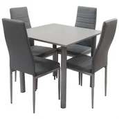 Meble do sypialni - Zestaw stół Lugano 80 szary i 4 krzesła Nicea szare - miniaturka - grafika 1