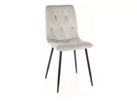 Krzesła - Krzesło tapicerowane TOM VELVET jasny szary welurowe SIGNAL - miniaturka - grafika 1