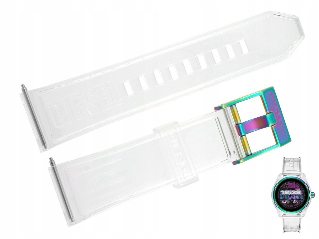 Pasek do zegarka DIESEL DZT2021 22 mm transparentny