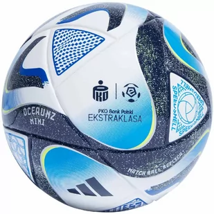 Piłka nożna Adidas Ekstraklasa Mini biało-niebieska IQ4931 - Piłka nożna - miniaturka - grafika 1