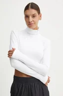 Bluzki damskie - The North Face longsleeve Zumu Ls Slim Tee damski kolor biały z golfem NF0A89BZFN41 - miniaturka - grafika 1
