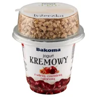 Kefiry, jogurty, maślanki - Bakoma - Jogurt kremowy z wiśnią. czereśnią i granolą - miniaturka - grafika 1