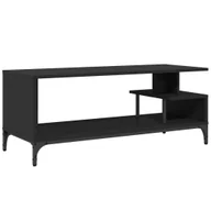 Szafki RTV - vidaXL Szafka pod TV czarna 102x40x41 cm materiał drewnopochodny i stal - miniaturka - grafika 1
