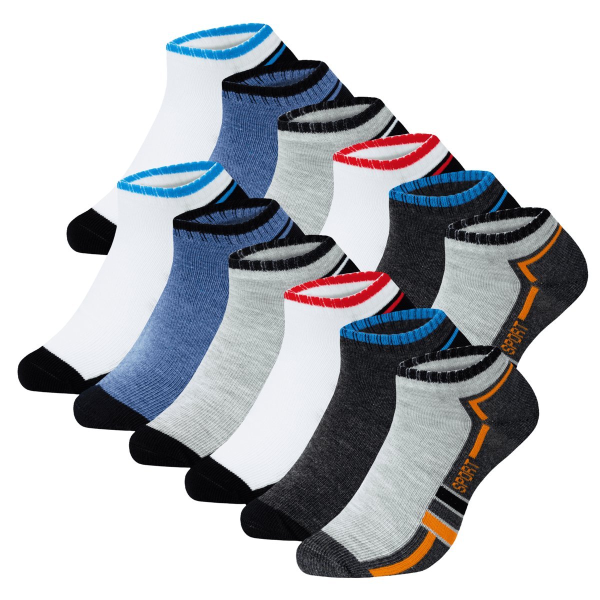 Męskie skarpetki STOPKI bawełniane 6 par Rozmiar 43-46 wygodne KOLOROWE