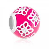 Charmsy - Murrano Charms Koralik Srebrny RÓŻOWY BUTIK SR-131 - miniaturka - grafika 1