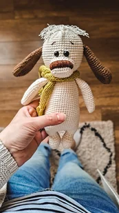 Piesek na szydełku Henry - Maskotki i pluszaki - miniaturka - grafika 1