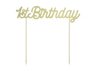 PartyDeco Topper na tort 1st Birthday złoty KPT34-019B - Gadżety na imprezę - miniaturka - grafika 1