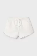 Spodnie i spodenki dla dziewczynek - Mayoral szorty dziecięce kolor biały gładkie - miniaturka - grafika 1