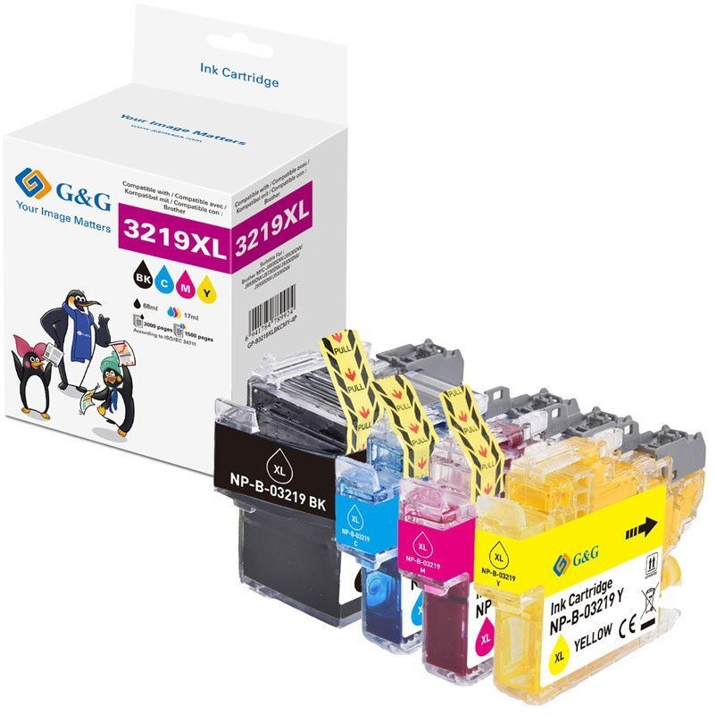 Tusz G&G Tusz do drukarki zestaw 4 sztuk dla Brother LC-3219VAL BK/C/M/Y
