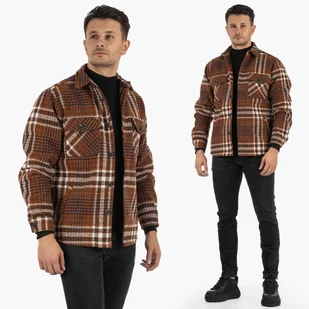 Kurtka Męska Koszulowa w kratę Przejściowa Brązowa Frilivin L Brązowy - Kurtki męskie Kurtka Męska Koszulowa w kratę Przejściowa Brązowa Frilivin L Brązowy - Kurtki męskie - miniaturka - grafika 1